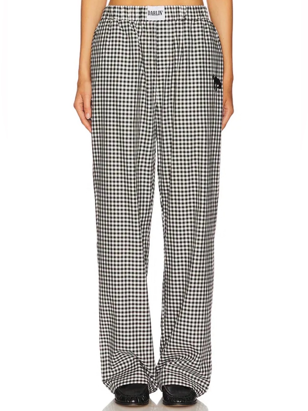 Darlin’ Gingham Black Boxer Pants in Black